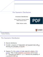 The Geometric Distribution: Univariate Distributions