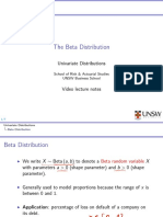 Beta Distribution Notes for Univariate Distributions