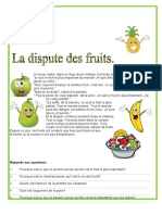 Nourriture La Dispute Des Fruits Activites Ludiques Comprehension Ecrite Texte Ques - 95149