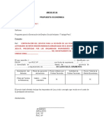 (Ciudad), (Día) (Mes) de 2021: Propuesta Económica