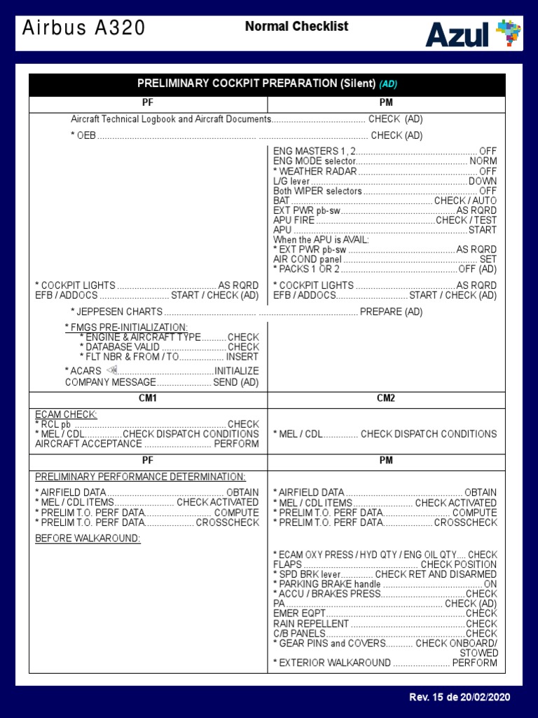 ChecklistA320 PDF Aerospace Aviation