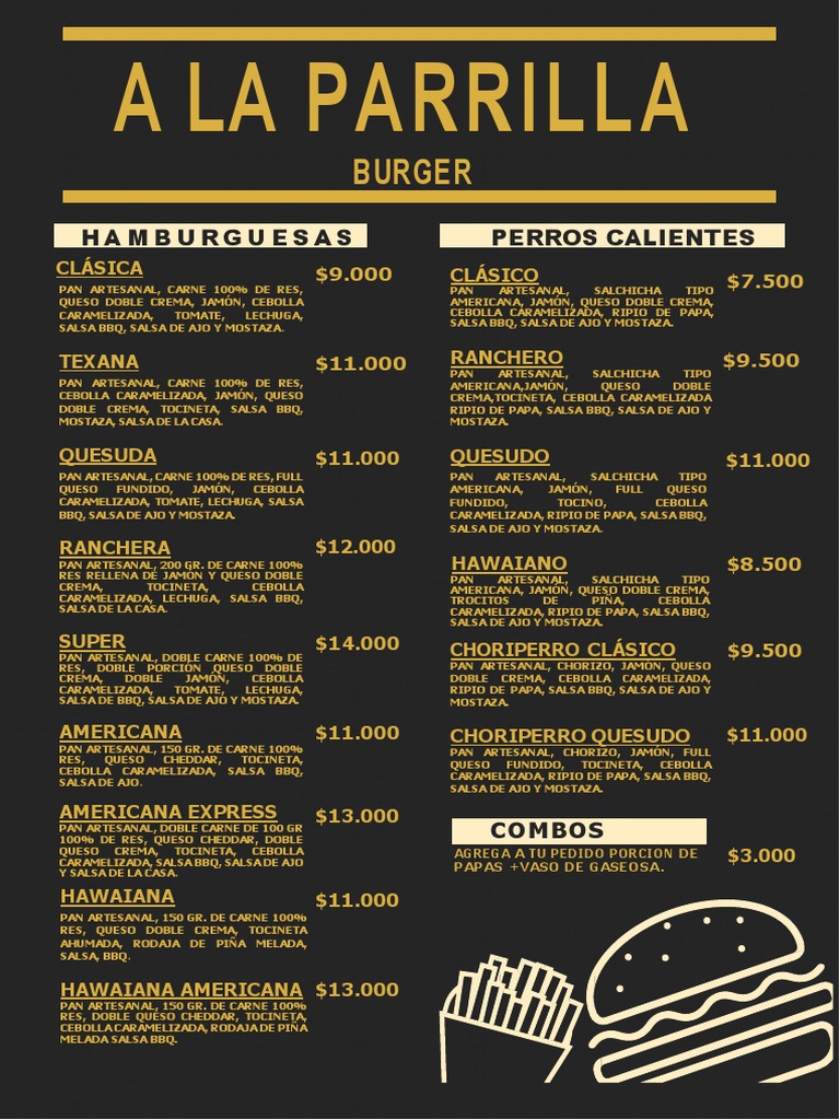 Menu A La Parrilla 2021 Nuevo | PDF | Pancho | Cocina de las Americas