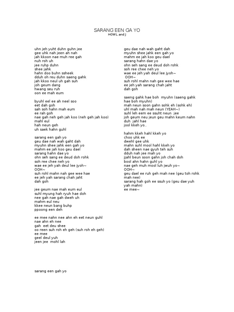 Sarang Een Ga Yo | PDF | Foreign Language Studies