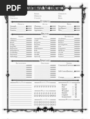 vampire the requiem - character sheet pad - ing - Comprar Jogos de  Role-play antigos no todocoleccion