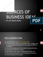 Sources of Business Ideas: - by Adv Rakhi Arora