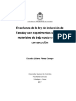 Tesis Enseñanza de La Ley de Inducción de Faraday Con Experimentos Sencillos, Materiales de Bajo Costo y de Fácil Consecución