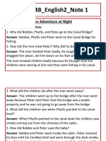 Class - 4B - English2 - Note 1: An Adventure at Night