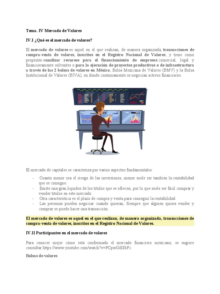 IV Mercado de Valores | PDF | Bolsa | Fondo de inversion