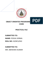 Pooja CS285 Oops Lab File