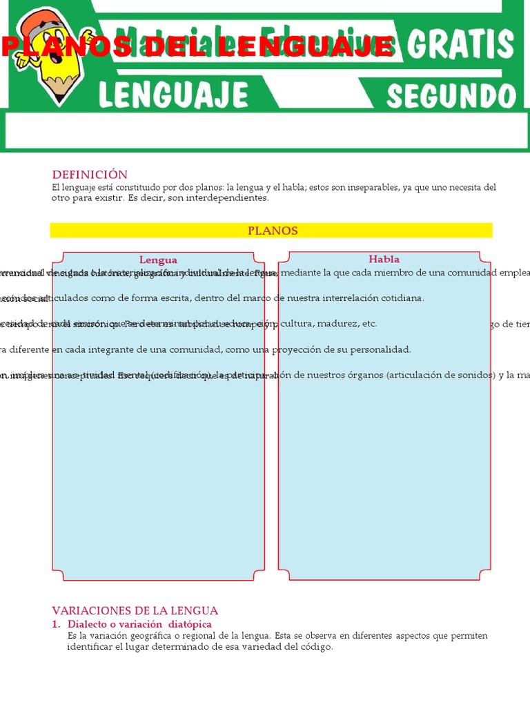 Lengua y Habla para Segundo Grado de Secunadria | PDF | Dialecto | Palabra