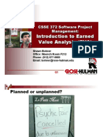 CSSE 372 Earned Value Analysis