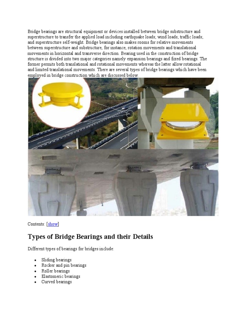 A Comprehensive Guide to the Types of Bridge Bearings Their Structures