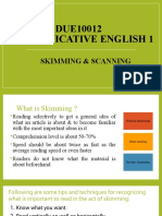 DUE10012 Communicative English 1: Skimming & Scanning