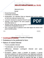 Transfer of Property: Contingent Interest and Vested Interest (Ss 19-24)