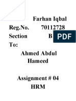 Assignment 4 HRM B Farhan Iqbal.