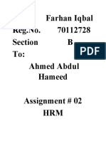 Assignment2 HRM B Farhan Iqbal