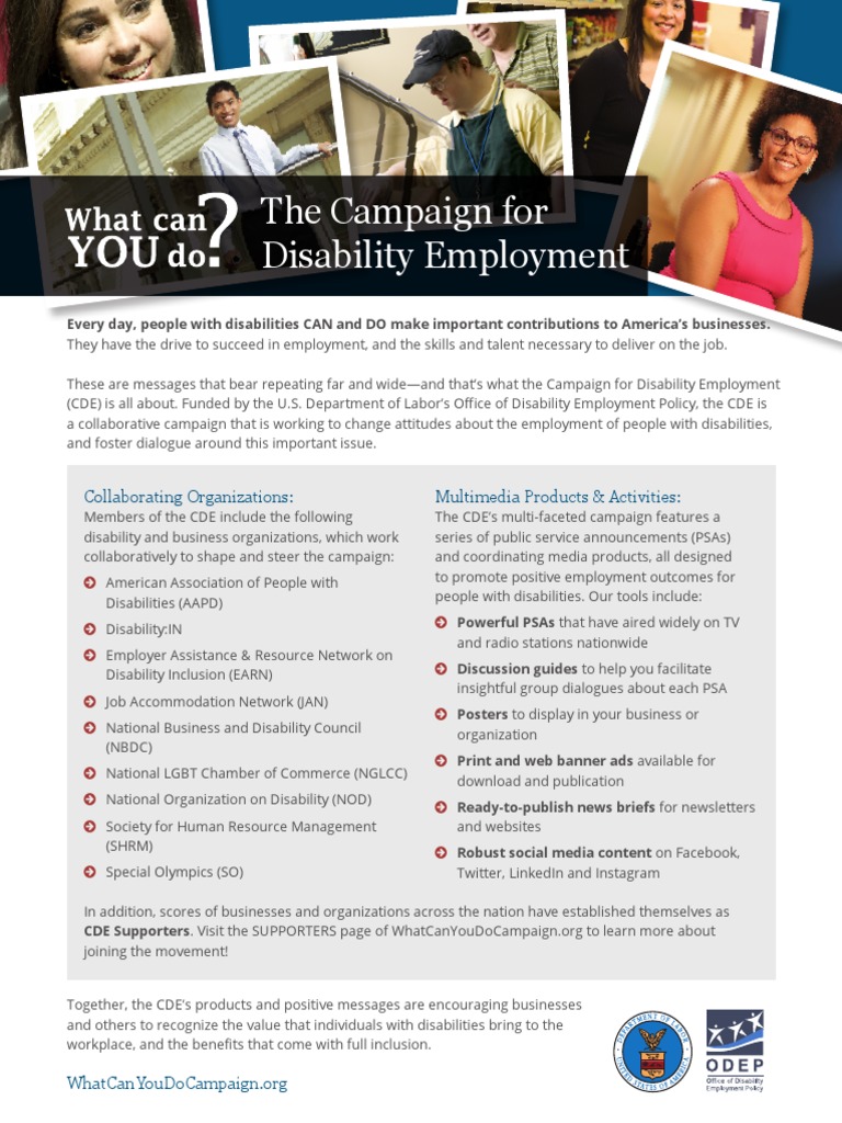 Campaign For Disability Employment Fact Sheet PDF Disability