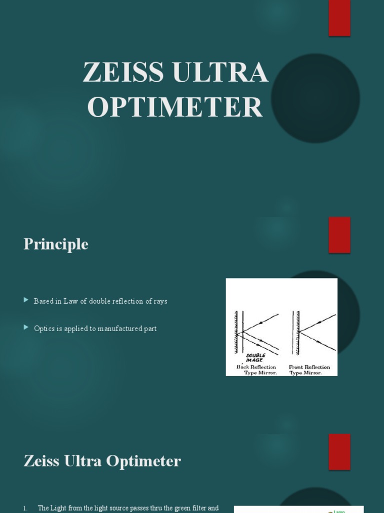 Green Light Filtering in Zeiss Ultra-Optimeter | PDF