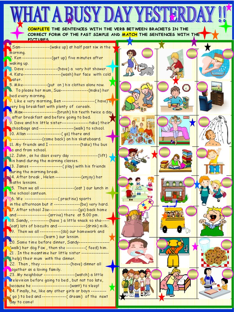 what-a-day-yesterday-daily-routines-with-the-past--grammar-drills ...