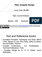Lexical Analysis of Compiler Design Course