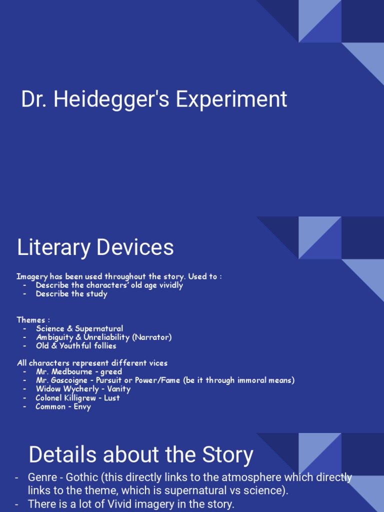 Dr. Heidegger's Experiment PDF