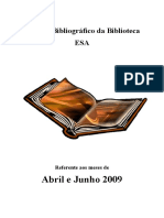 Boletim Bibliográfico de Abril e Junho de 2009