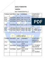 Avaliações Mensais 2º Bim. de História e Filosofia