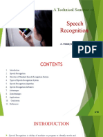 Technical Seminar on Speech Recognition Systems