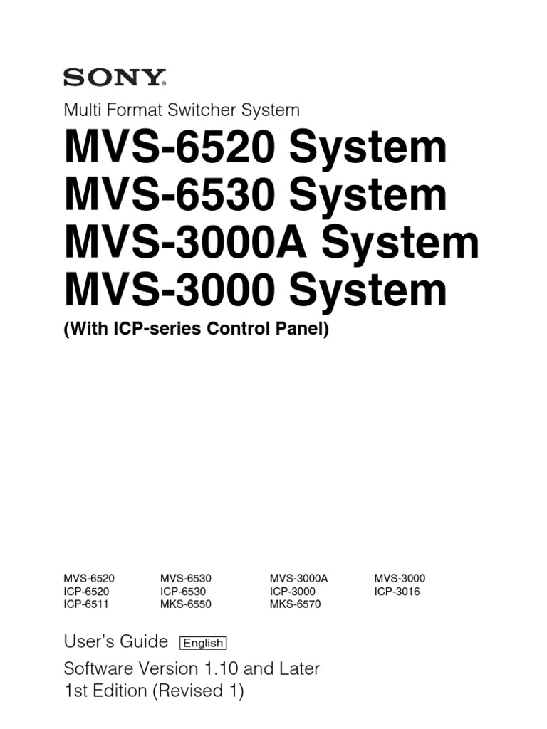 MVS-6520 System MVS-6530 System MVS-3000A System MVS-3000 System | PDF ...
