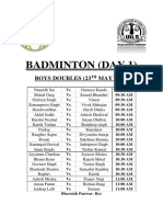 Badminton (Day 1) Doubles