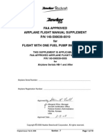 Faa Approved Airplane Flight Manual Supplement P/N 140-590039-0019 For Flight With One Fuel Pump Inoperative