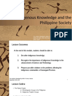 Lecture 4. Indigenous Knowledge and The Philippine Society