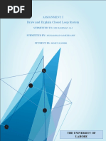 Draw and Explain Closed Loop System: Assignment