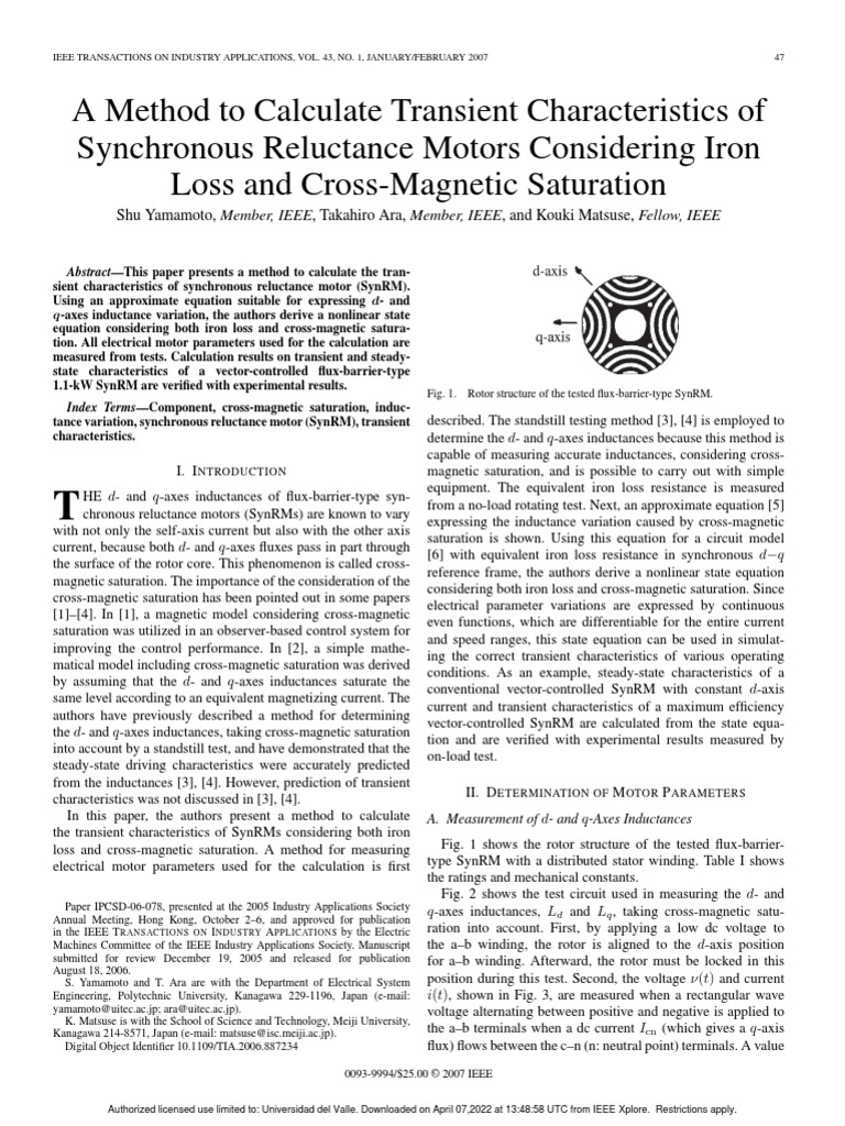A Method To Calculate Transient Characteristics of Synchronous