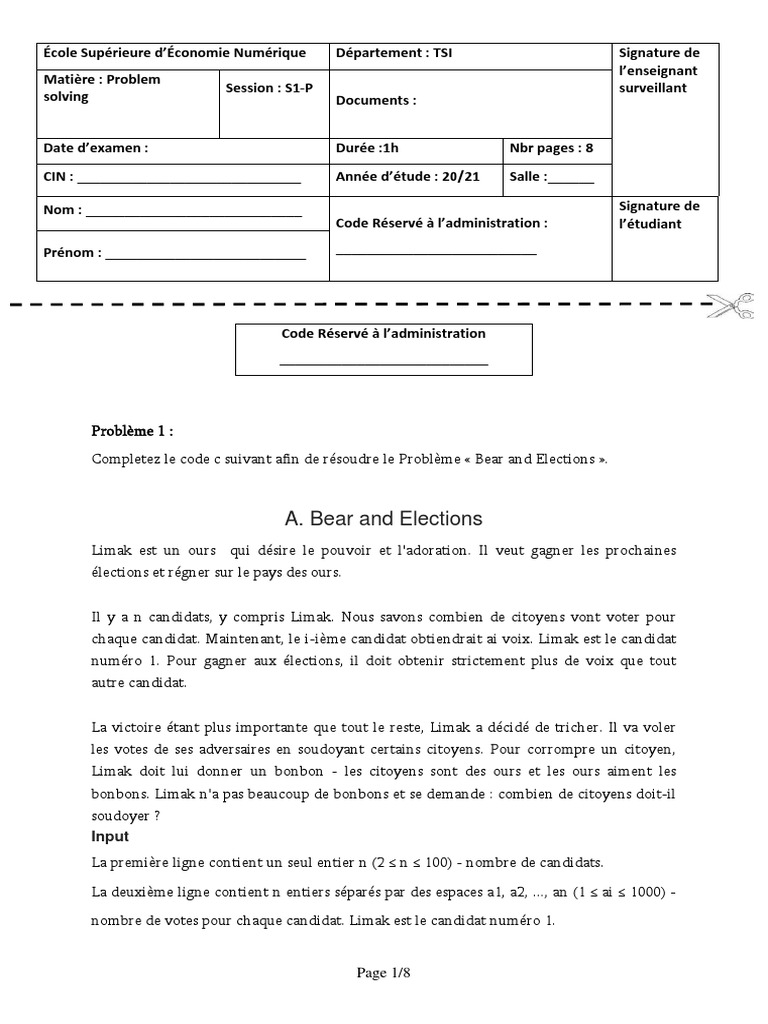 Problèmes de programmation en C pour étudiants | PDF | Langage de ...
