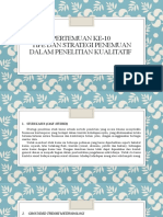 Pertemuan Ke-10 Tipe Dan Strategi Penemuan Dalam Penelitian Kualitatif