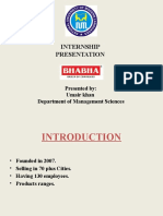 Internship Presentation: Presented By: Umair Khan Department of Management Sciences