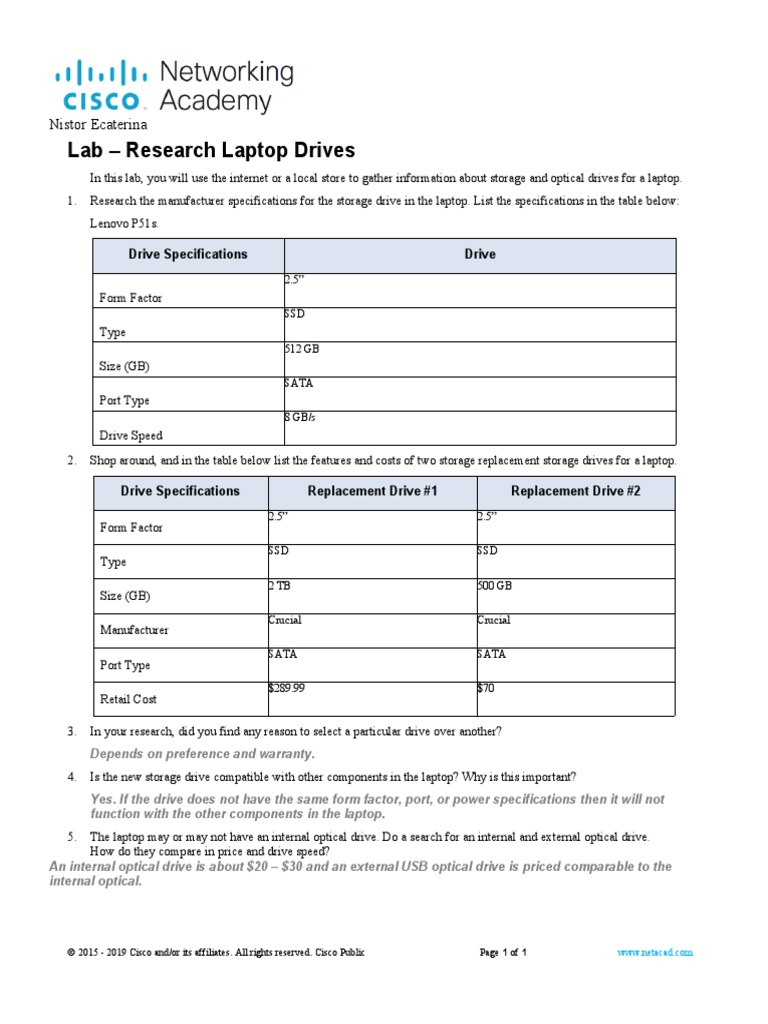 Laptop Drive Research and Comparison | PDF | Solid State Drive | Laptop