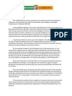 Carta de Dimisión Casa de Andalucía en Barcelona