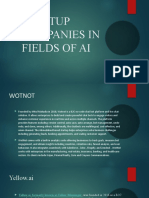 Startup Companies in Fields of Ai