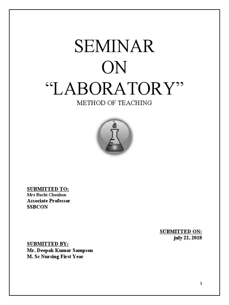 Seminar ON "Laboratory" Method of Teaching PDF Laboratories Learning