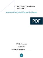 Chemistry Investigatory Project: Amount of Acetic Acid Present in Vinegar