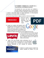 Ejemplos de nombres comerciales y marcas a nivel nacional e internacional