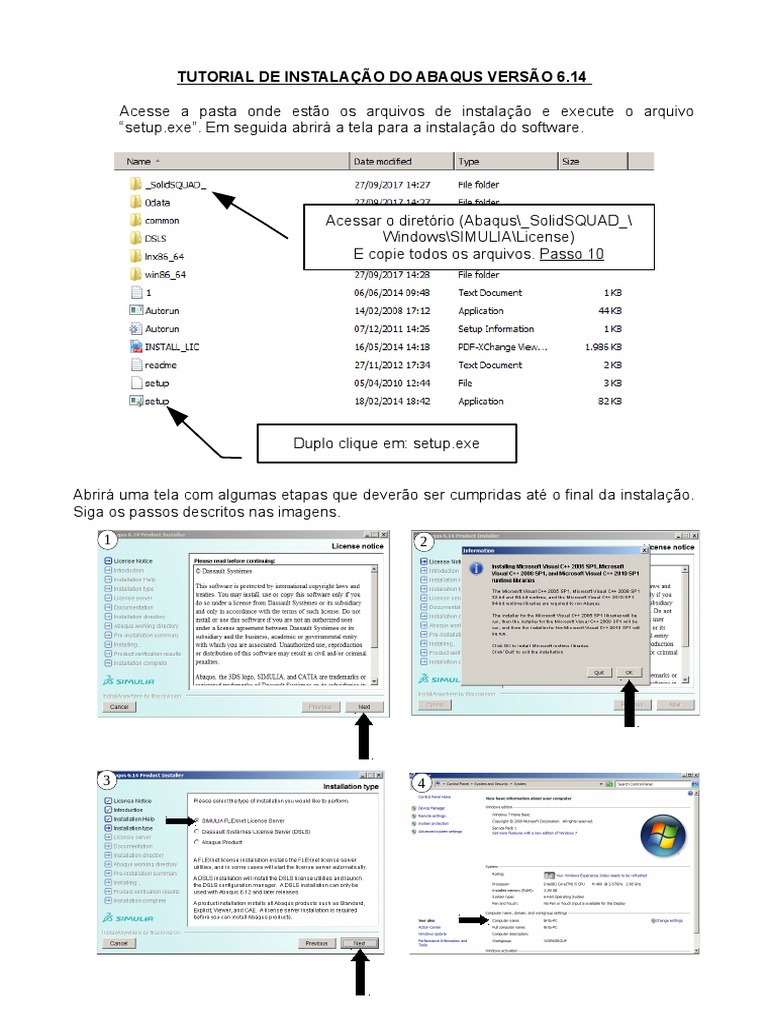 Instalação do Abaqus 6.14: Guia Rápido | PDF | Programas | Software de ...