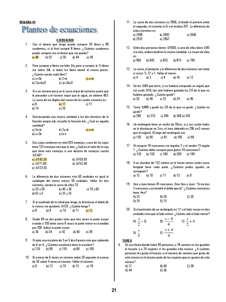Problemas Matemáticos para Secundaria | PDF
