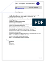 Salesforce Testing and Administration: Summary of Key Skills and Experience