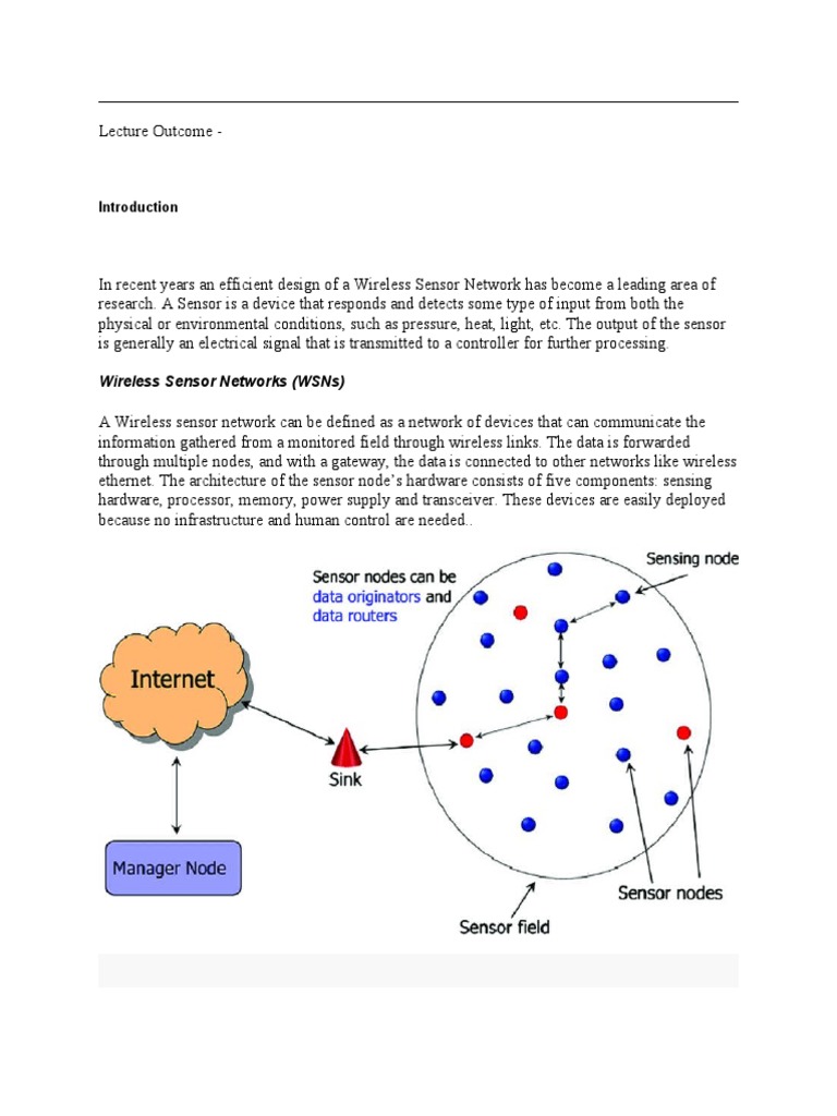 Lecture Notes 3.1 PDF Wireless Sensor Network Network Topology