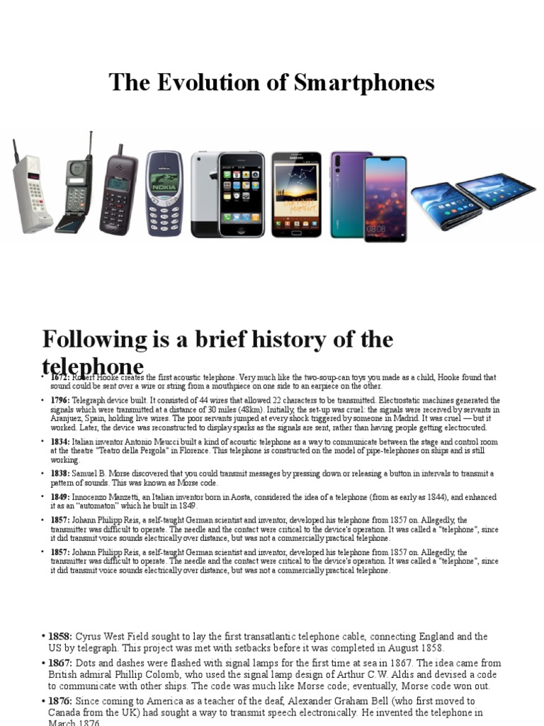 History of Smartphone Evolution | PDF | Telephone | Mobile Phones