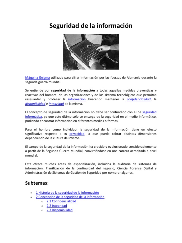 Seguridad de La Información | PDF | Seguridad de información | La ...