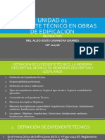 UNIDAD 01 - Definicion de Expediente Técnico, La Memoria Descriptiva, Modelo de Memorias Descriptiva y Los Planos